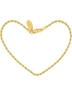 Gold Plated Rope Chain Anklet 24K Real Gold Layered Ankle Bracelet for Women